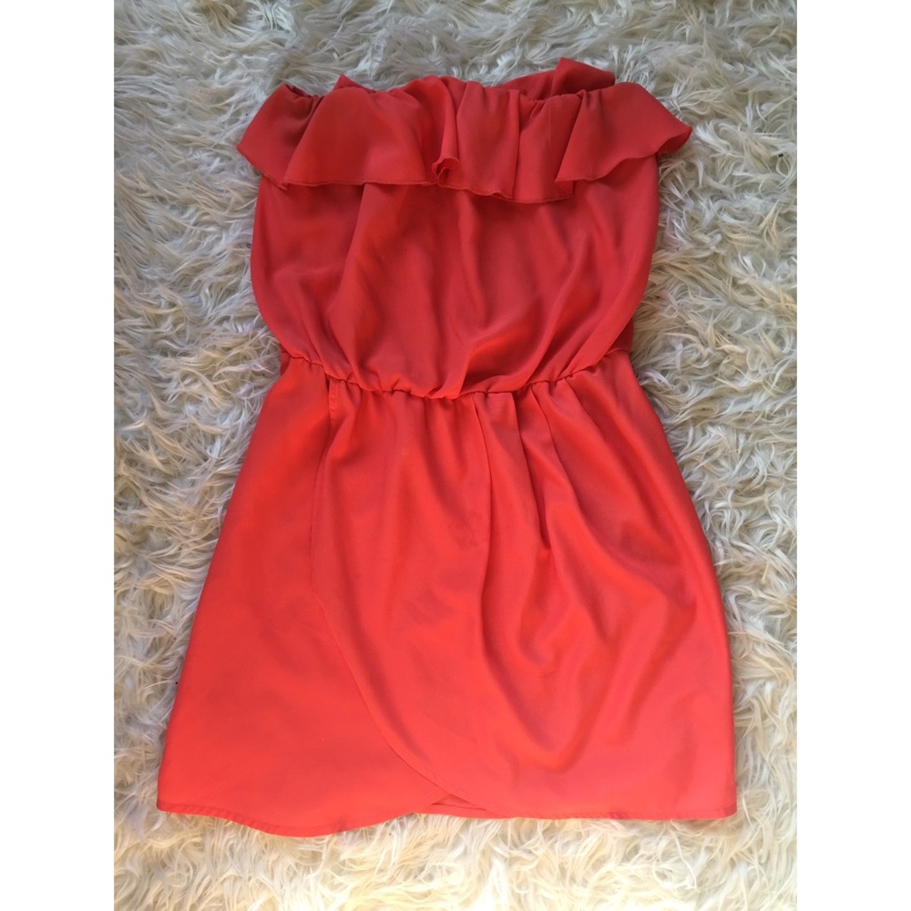 Coral tulip skirt dress